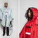 person in white poncho and another person in red poncho