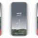 rendering of phones with app interface that controls nearby wind turbines