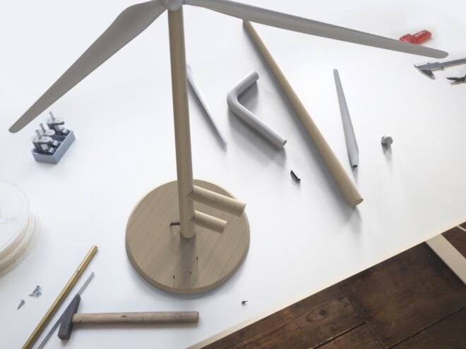 wood model of large wind turbine