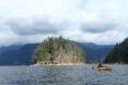 person kayaking in Capilano River