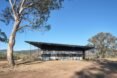 low-lying home with angled roof