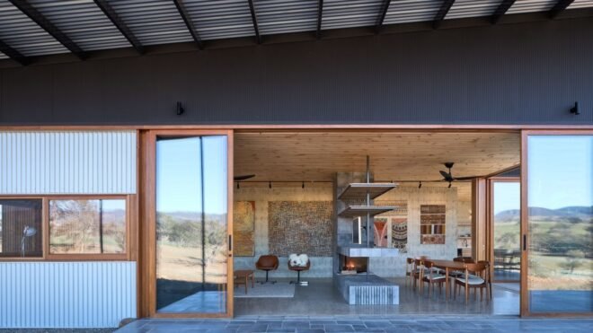 sliding glass doors leading into living space
