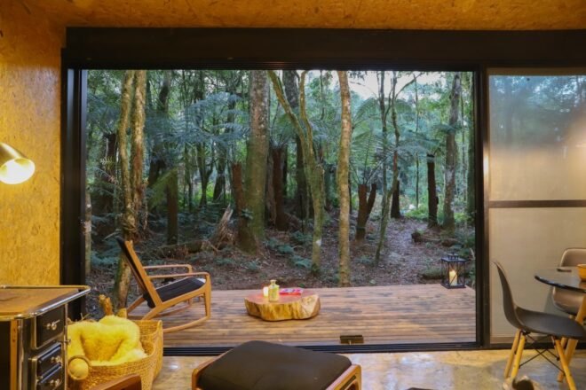 wide opening with view of forest