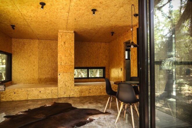 interior space with a small dining set