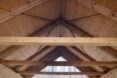 close-up of wood ceiling beams