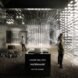 rendering of dark room with climate change art exhibits inside