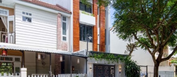 tall, narrow white home