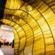 curving pavilion walls made of kelp