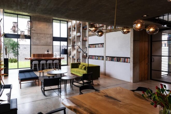 large living and dining area