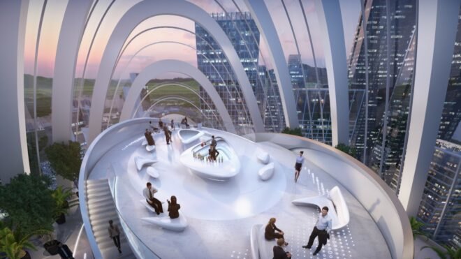 rendering of observation deck enclosed in glass