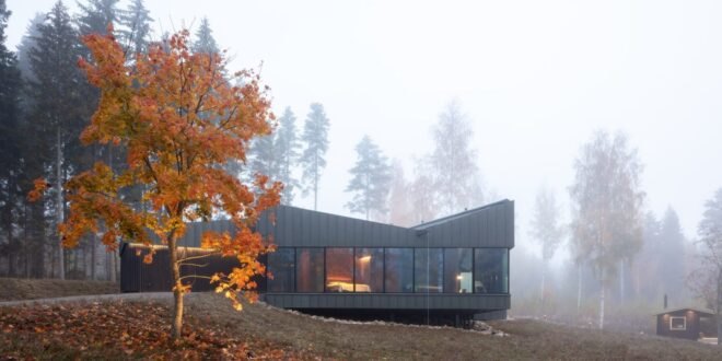 a home that extends just slightly over the landscape