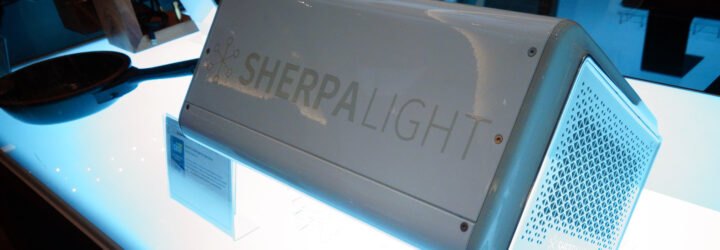 a gray light box labeled 