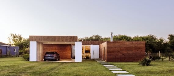 white and wood home