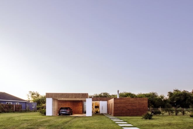 white and wood home