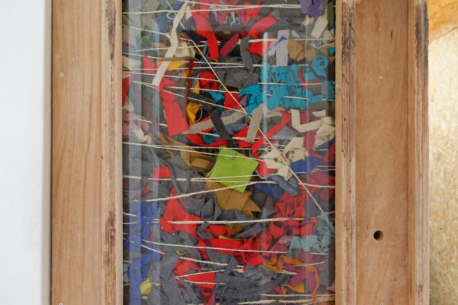 glass panel revealing natural insulation