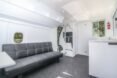 interior living space with gray sofa