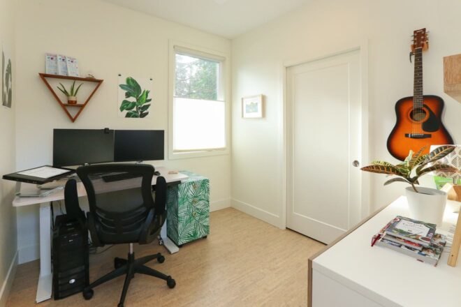 home office space with desk and chair