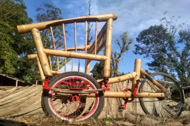 bamboo bike with three tires