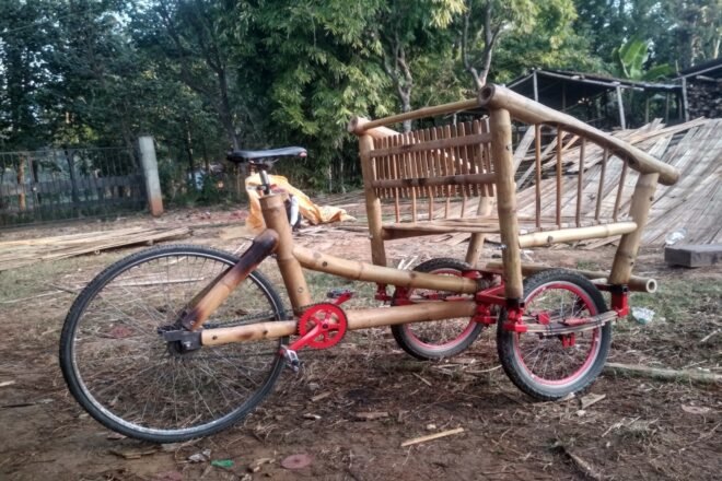 bicycle made out of bamboo