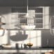 three transparent containers hanging from the ceiling