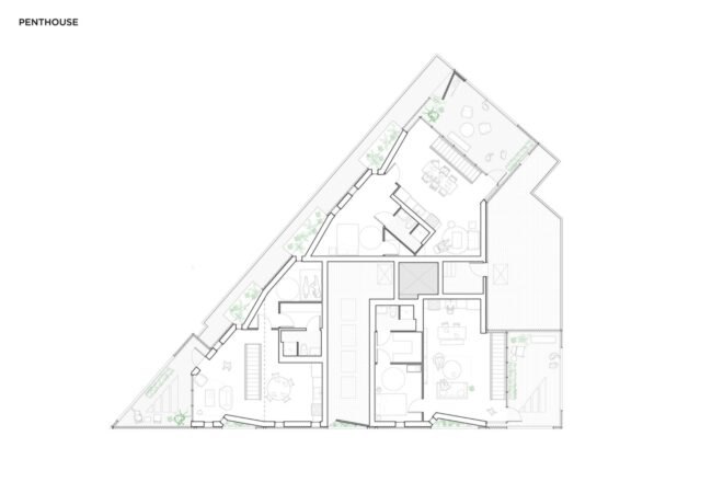 a site plan for the building's penthouse