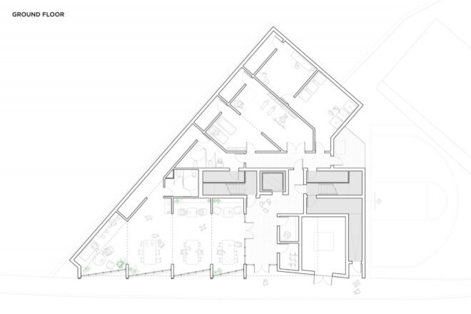 a site plan for the building's ground floor