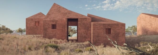 rendering of angular brick home
