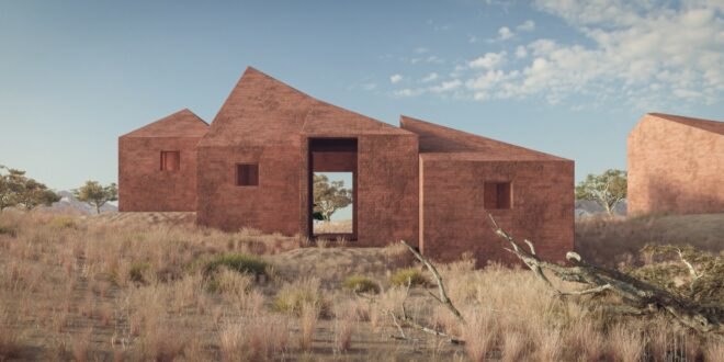 rendering of angular brick home