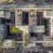 overhead view of a multi-structure development