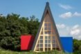 triangular wooden cabin