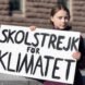 Greta Thunberg demonstrating in Stockholm on Fridays. Holding a sign that says 