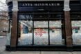 Anya Hindmarch storefront filled with empty plastic water bottles