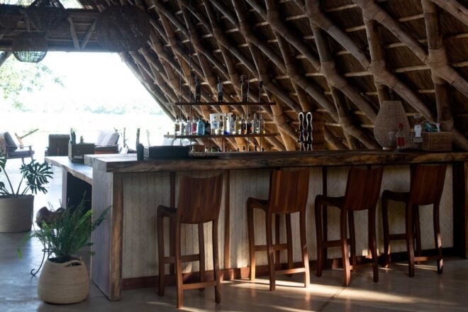 a bar with various bar stools