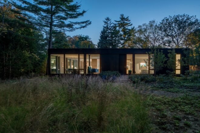 black home with large glass panels