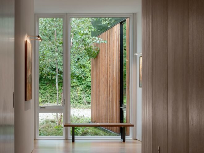 interior front hall with door open to outdoors