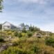 white home with pitched roof surrounded by greenery