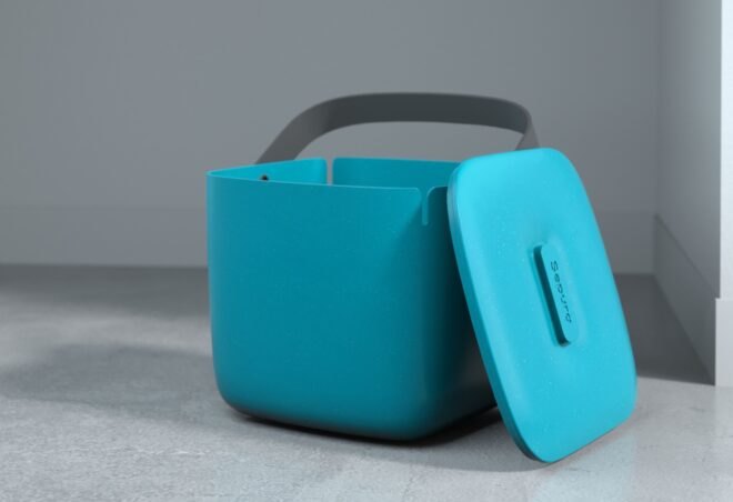 cubic blue compost bin