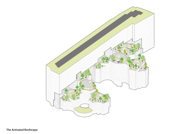 a closeup of a schematic for "The Activated Roofscape"