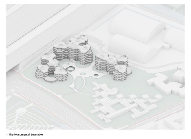 a closeup of a schematic for "The Monumental Ensemble"