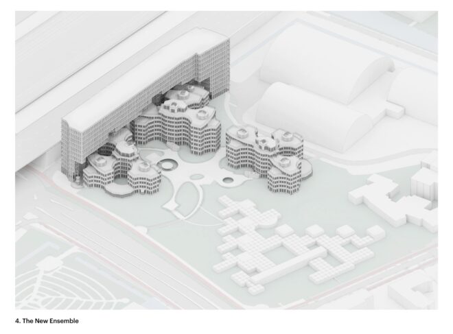 a closeup of a schematic for "The New Ensemble"