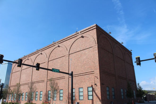 a brick building