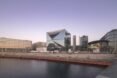 mirrored cube building near water