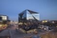 cube-shaped building at dusk