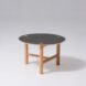 wood end table with gray tabletop