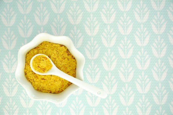 white bowl filled with nutritional yeast