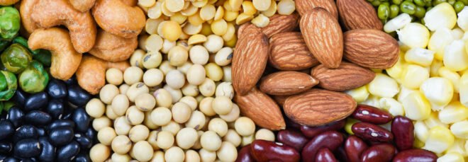 mix of lentils, nuts and beans