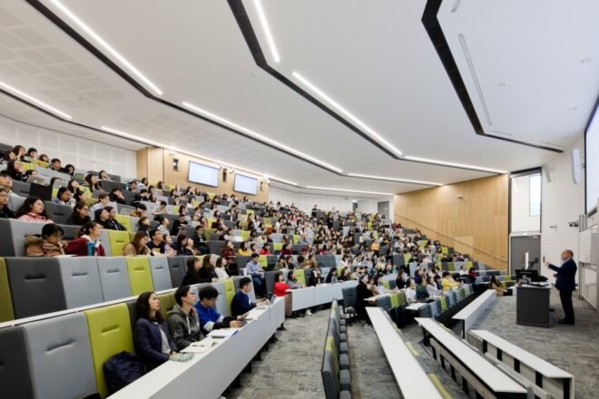 massive student center with stadium seating