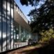 a home clad in large glass panels