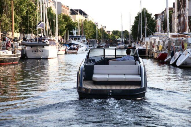 back view of the seating space in a motorboat