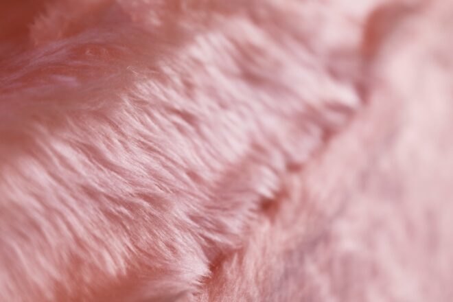 upclose shot of faux pink fur